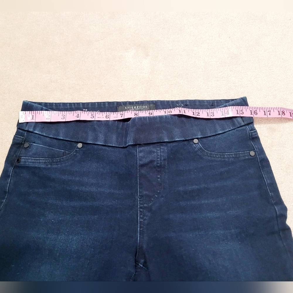 Liverpool Jeans Company Denim Legging Pull On Jeans Womens Size 10P Dark Wash - Picture 6 of 14